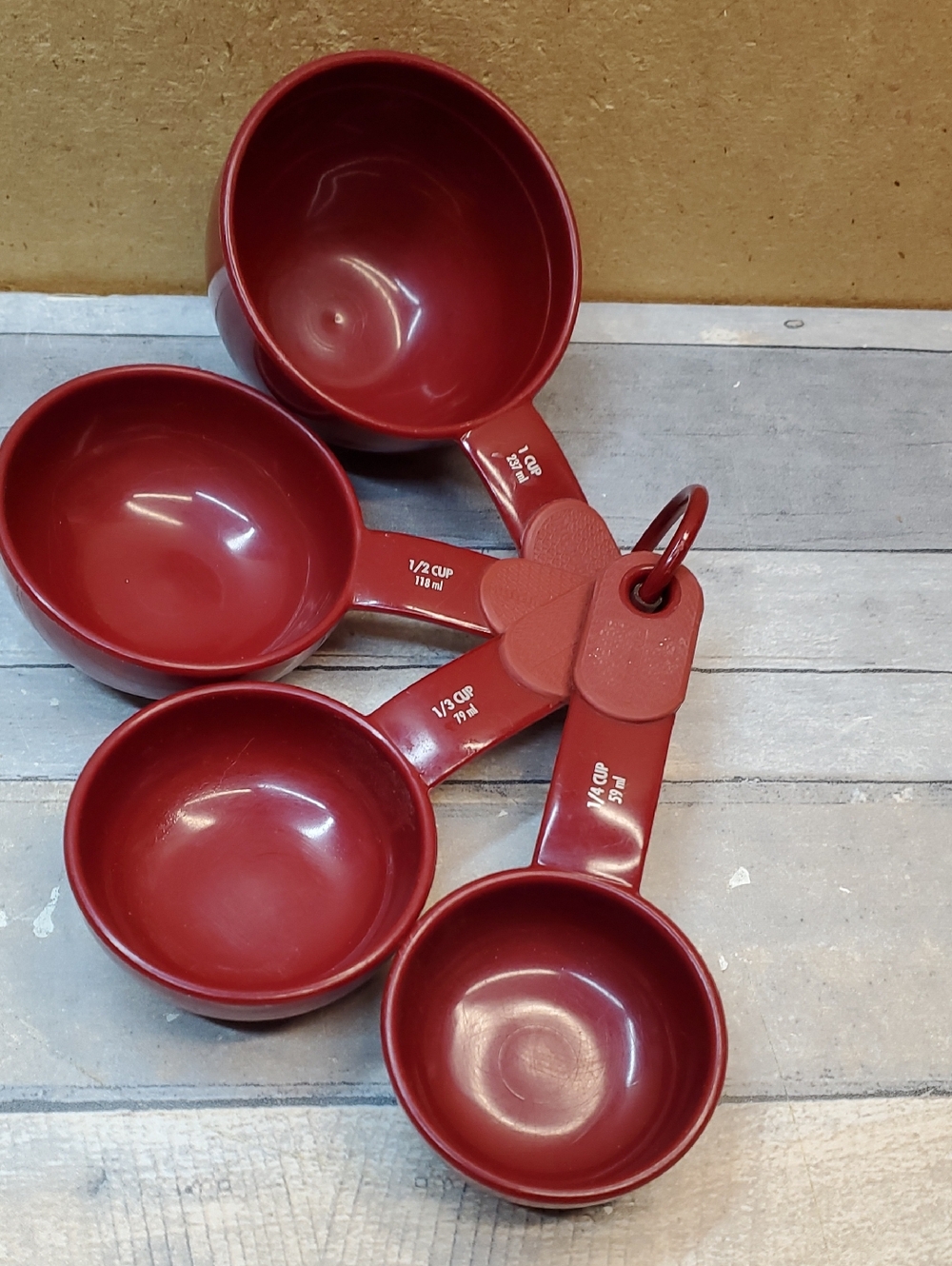 Red Measuring Cup Set - Plastic Nesting Cups